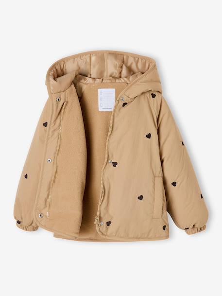 Girl's embroidered lightweight jacket grey green+hazel 