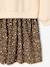 Dual Fabric Dress for Girls anthracite+ecru+mauve+sage green 
