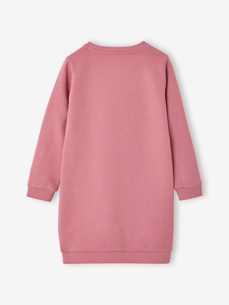Basics Dress in Fleece for Girls ecru+mauve+navy blue+sage green 
