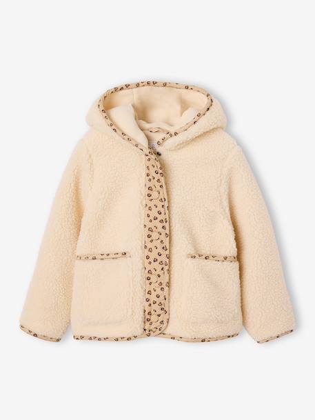 Hooded jacket for girls vanilla 