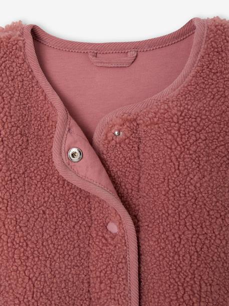 Sleeveless Sherpa Jacket for Girls blush+plum+vanilla 