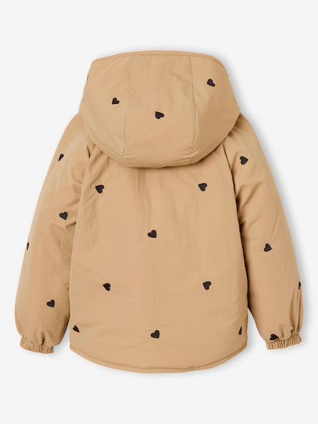 Girl's embroidered lightweight jacket grey green+hazel 
