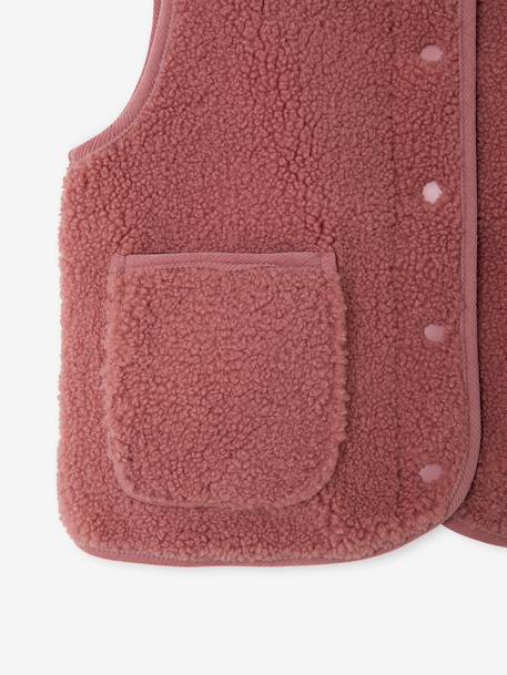 Sleeveless Sherpa Jacket for Girls blush+plum+vanilla 