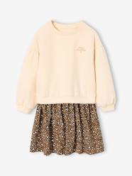 Girls-Dual Fabric Dress for Girls