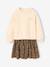 Dual Fabric Dress for Girls anthracite+ecru+mauve+sage green 