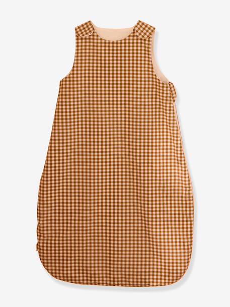 Gingham baby sleeping bag caramel 