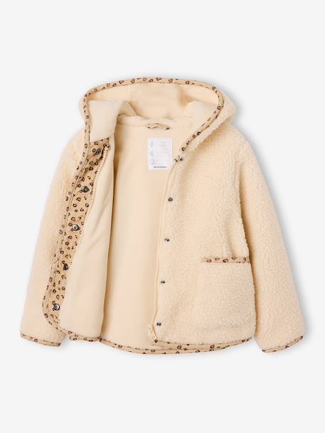 Hooded jacket for girls vanilla 