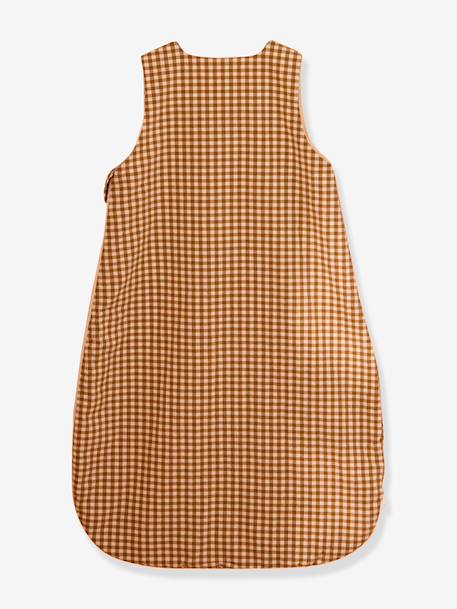 Gingham baby sleeping bag caramel 