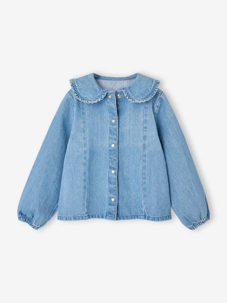 Denim shirt with long sleeves for girls double stone 