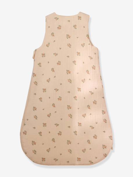 Baby sleeping bag in cotton muslin ecru 