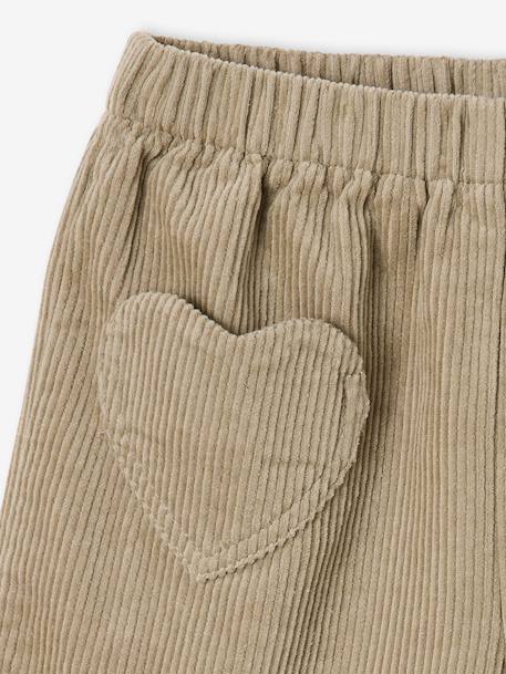 Corduroy Shorts with Heart Pockets, Easy To Slip On, for Girls khaki+navy blue+old rose+rose 