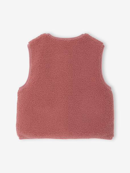 Sleeveless Sherpa Jacket for Girls blush+plum+vanilla 
