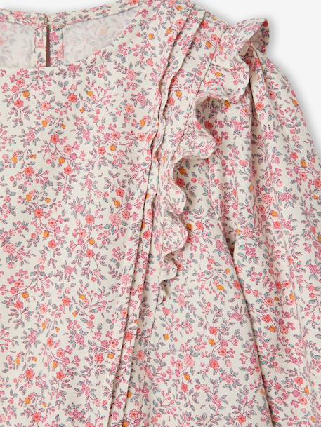 Short long-sleeved dress for girls vanilla 