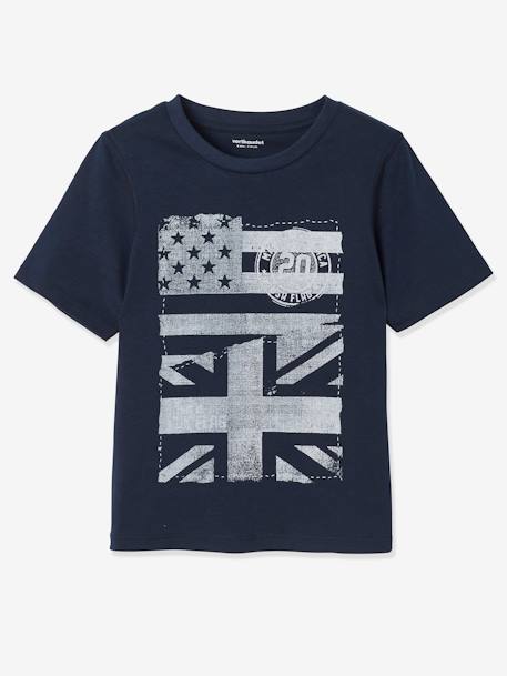 Pack of 2 Mix & Match Short Pyjamas for Boys, Flags Dark Blue 