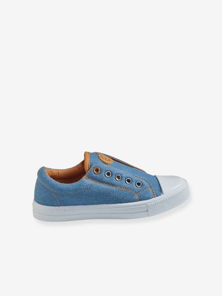 Elasticated Canvas Trainers for Boys Blue+Green/Print+GREY LIGHT SOLID 