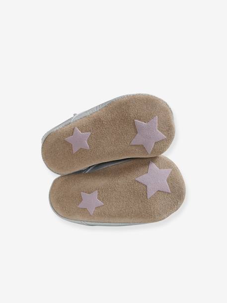 Booties in Soft Leather, for Baby Girls Gold 
