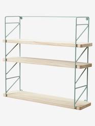 Bedroom Furniture & Storage-Metal & Wood 3-Level Shelving System