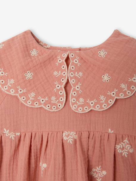 Long-sleeved dress for baby girls apricot 