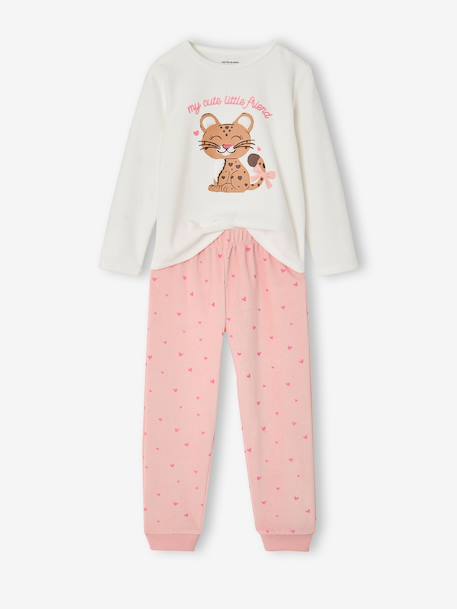 Velour pyjamas for girls ecru 