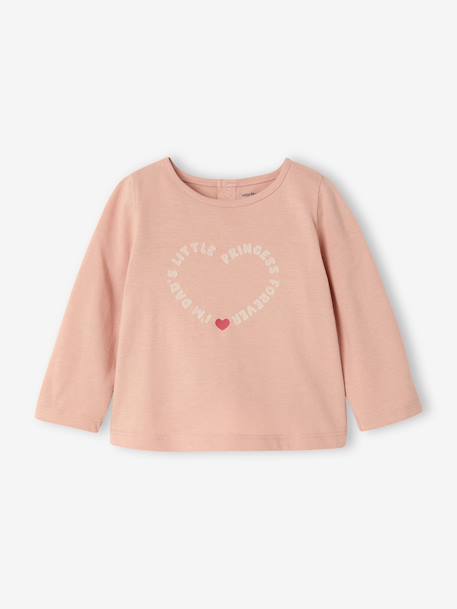 Long-sleeved T-shirt for baby girls rosy+vanilla 