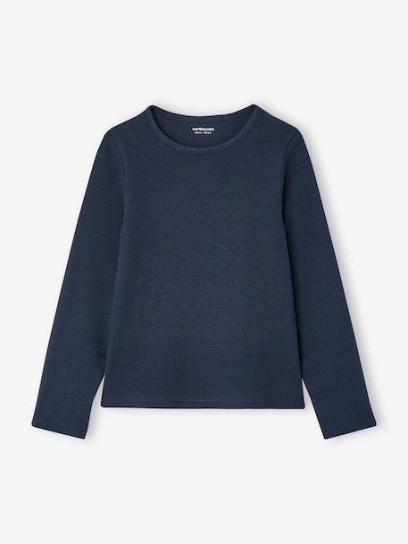 Pack of 3 long-sleeved T-shirts for girls ecru+ink blue+vanilla 