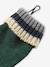 Tricolour Set for Boys: Beanie + Snood + Mittens/Gloves green+night blue 
