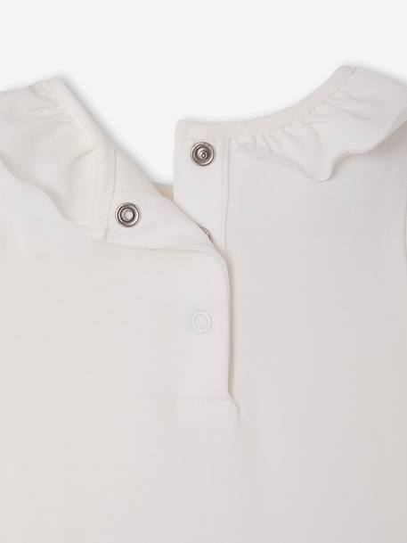 Pack of 2 newborn long-sleeved bodysuits with frilled collar pale pink 