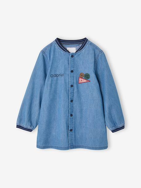 Customisable school smock for boys denim blue 