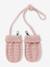 Baby knit hat, snood and mittens set rosy 