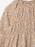 Short dress with long sleeves for girls cinnamon+ecru 