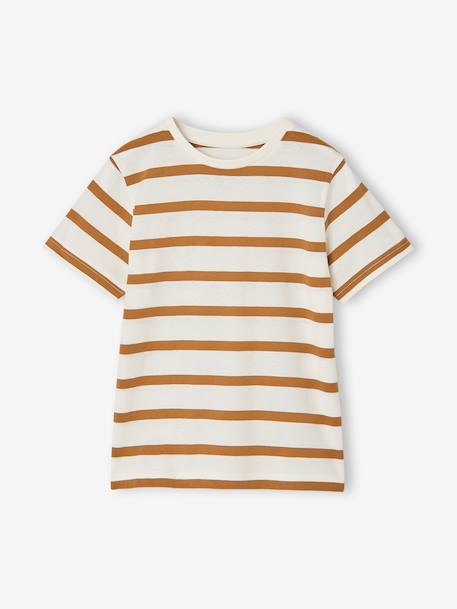 Pack of 3 short-sleeved t-shirts caramel+navy blue+pecan nut+sage green 