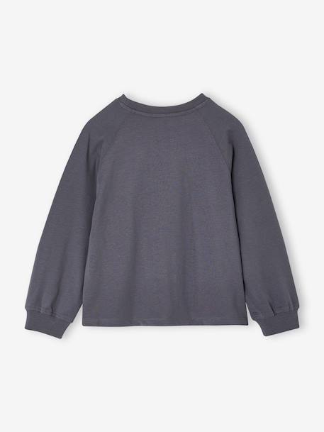 Long-sleeved T-shirt for girls ink blue+plum 