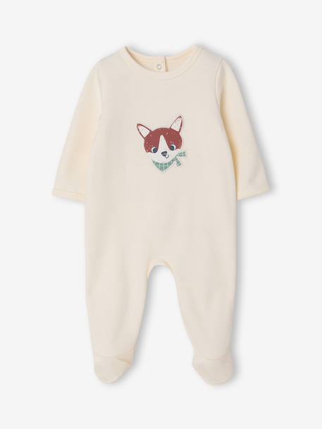 Pack of 2 baby sleepsuits with back opening vanilla 