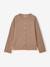 Long-sleeved T-shirt for girls ecru+mauve+taupe 