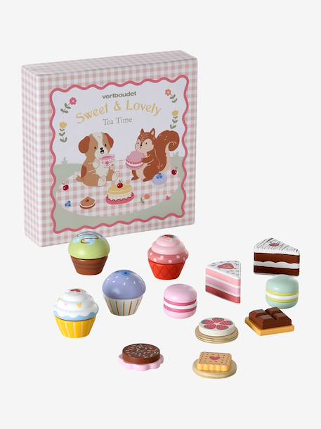 FSC® 100% wooden pastry box multicoloured 