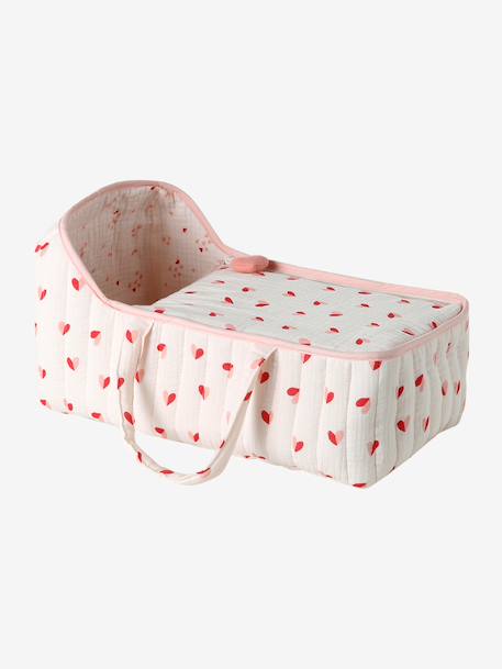 Carrycot for Dolls in Cotton Gauze black+rose+yellow 