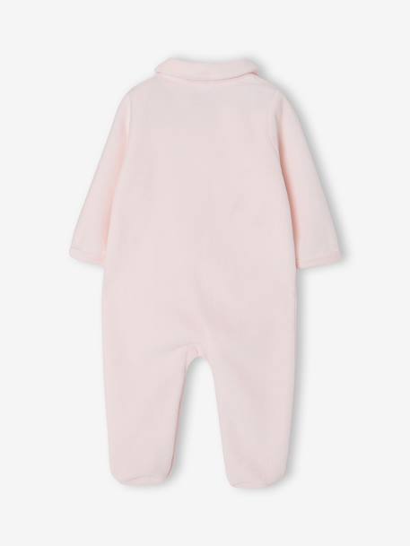 Pack of 2 baby sleepsuits with front opening cappuccino+pale pink+sage green 