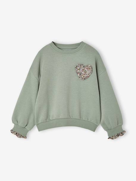 Sweatshirt for girls grey green 