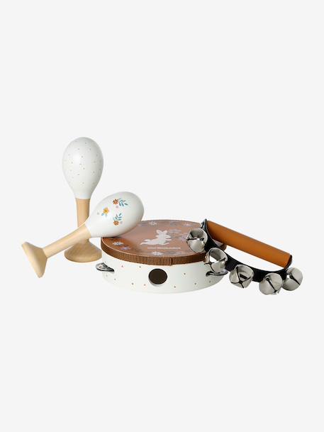 Set of Maracas, Tambourine, Tambourine with Rattles - FSC® Certified rose 
