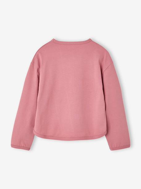 Long-sleeved T-shirt for girls ecru+mauve 