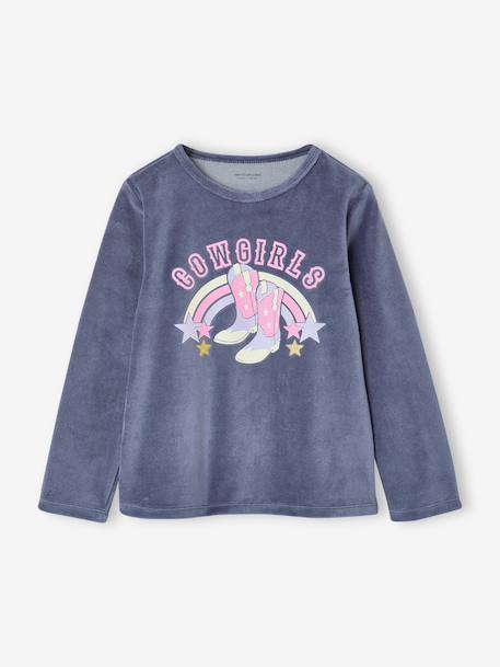 Pack of 2 pyjamas for girls slate blue 