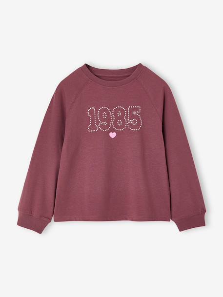 Long-sleeved T-shirt for girls ink blue+plum 
