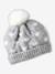 Knitted hat, snood and mittens set for baby girls marl grey 
