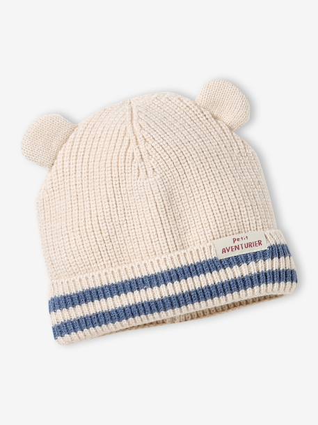 Baby knit hat, snood and mittens set ecru 