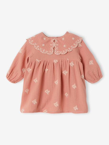 Long-sleeved dress for baby girls apricot 