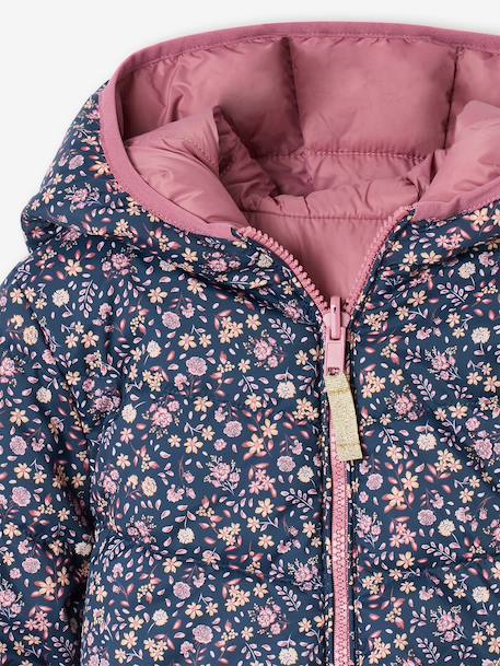 Reversible Lightweight Jacket for Girls anthracite+mauve+pale pink 