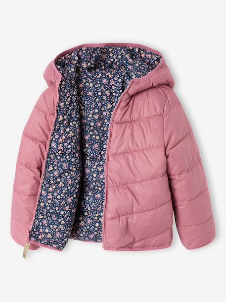 Reversible Lightweight Jacket for Girls anthracite+mauve+pale pink 