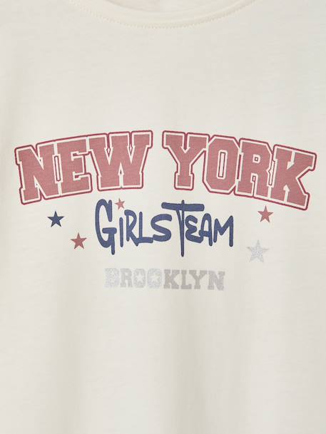 Long-sleeved T-shirt for girls ecru 