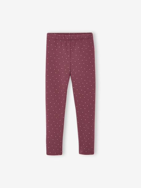 Pack of 2 Leggings Lined in Fleece Knit anthracite+plum 