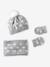 Knitted hat, snood and mittens set for baby girls marl grey 